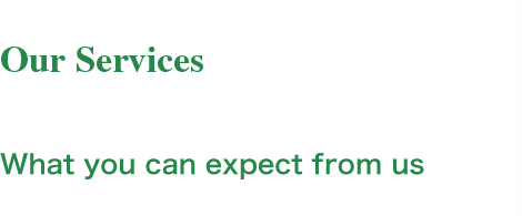 Our Services What you can expect from us